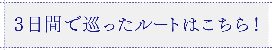 3日間で巡ったルートはこちら！